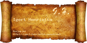 Igert Henrietta névjegykártya